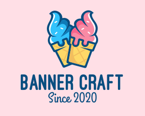 Pink Blue Ice Cream logo design