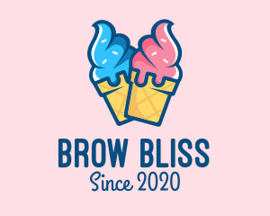 Pink Blue Ice Cream logo design