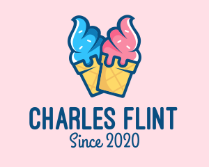 Pink Blue Ice Cream logo design