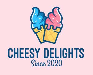 Pink Blue Ice Cream logo design