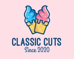 Pink Blue Ice Cream logo design