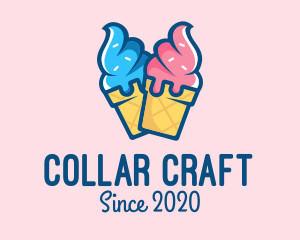 Pink Blue Ice Cream logo design