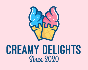 Dairy - Pink Blue Ice Cream logo design