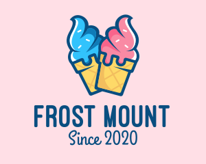 Pink Blue Ice Cream logo design