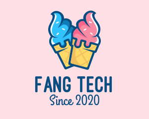 Pink Blue Ice Cream logo design