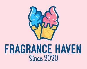 Pink Blue Ice Cream logo design