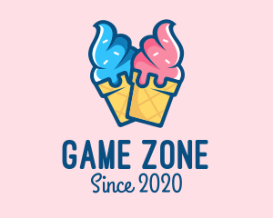 Pink Blue Ice Cream logo design