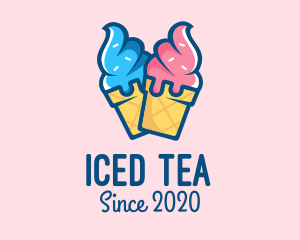 Pink Blue Ice Cream logo design