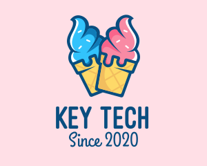 Pink Blue Ice Cream logo design