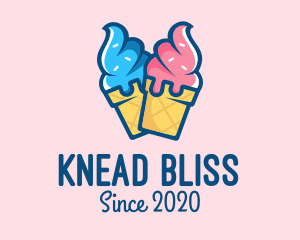 Pink Blue Ice Cream logo design