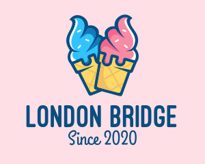 Pink Blue Ice Cream logo design