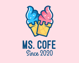 Pink Blue Ice Cream logo design