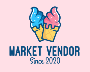 Vendor - Pink Blue Ice Cream logo design