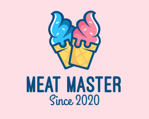 Pink Blue Ice Cream logo design