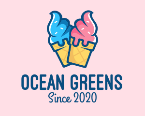 Pink Blue Ice Cream logo design