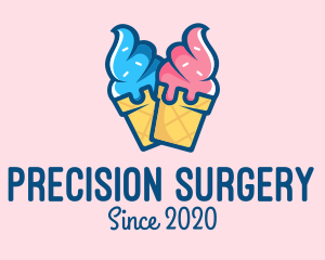 Pink Blue Ice Cream logo design