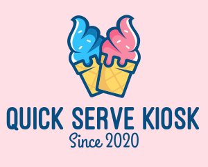 Pink Blue Ice Cream logo design