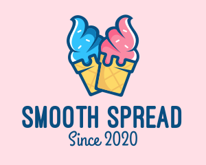 Pink Blue Ice Cream logo design