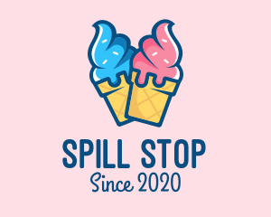 Pink Blue Ice Cream logo design