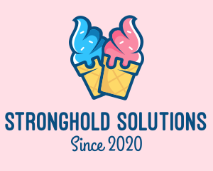 Pink Blue Ice Cream logo design