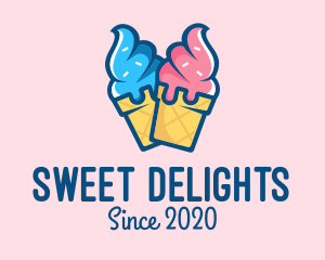 Pink Blue Ice Cream logo design