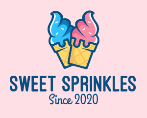 Sprinkles - Pink Blue Ice Cream logo design