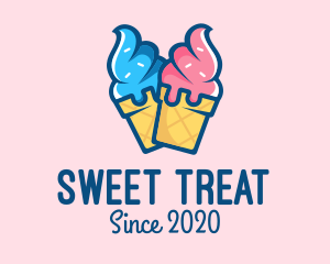 Sherbet - Pink Blue Ice Cream logo design