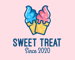 Pink Blue Ice Cream logo design