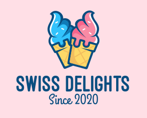 Pink Blue Ice Cream logo design