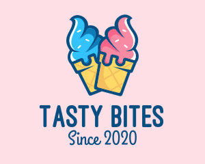 Pink Blue Ice Cream logo design