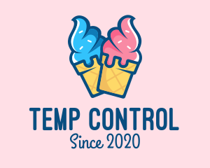 Pink Blue Ice Cream logo design