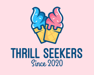 Pink Blue Ice Cream logo design