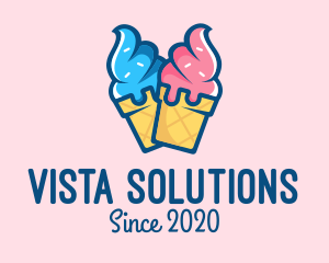 Pink Blue Ice Cream logo design