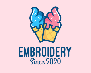 Pink Blue Ice Cream logo design