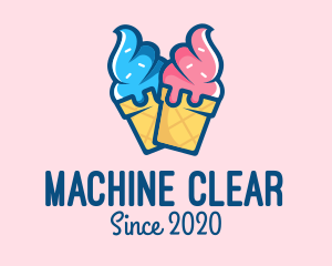 Ice Cream - Pink Blue Ice Cream logo design