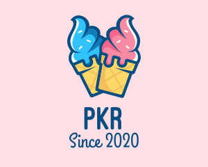 Pink Blue Ice Cream logo design