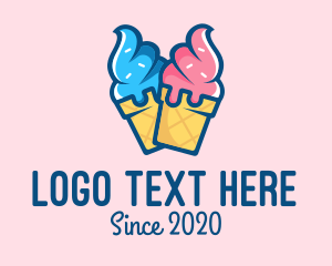 Shop - Pink Blue Ice Cream logo design