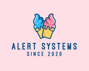 Pink Blue Ice Cream logo design