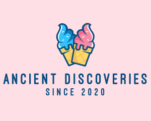 Pink Blue Ice Cream logo design