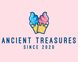 Pink Blue Ice Cream logo design