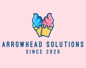 Pink Blue Ice Cream logo design