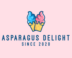 Pink Blue Ice Cream logo design