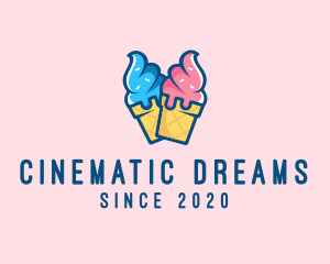 Pink Blue Ice Cream logo design