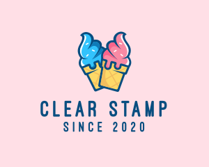 Pink Blue Ice Cream logo design