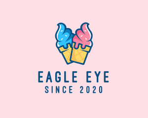 Pink Blue Ice Cream logo design