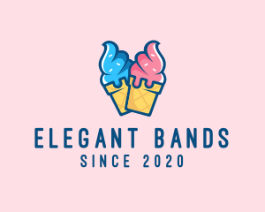 Pink Blue Ice Cream logo design