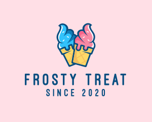 Pink Blue Ice Cream logo design