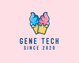 Pink Blue Ice Cream logo design