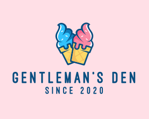 Pink Blue Ice Cream logo design