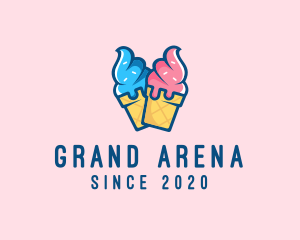 Pink Blue Ice Cream logo design